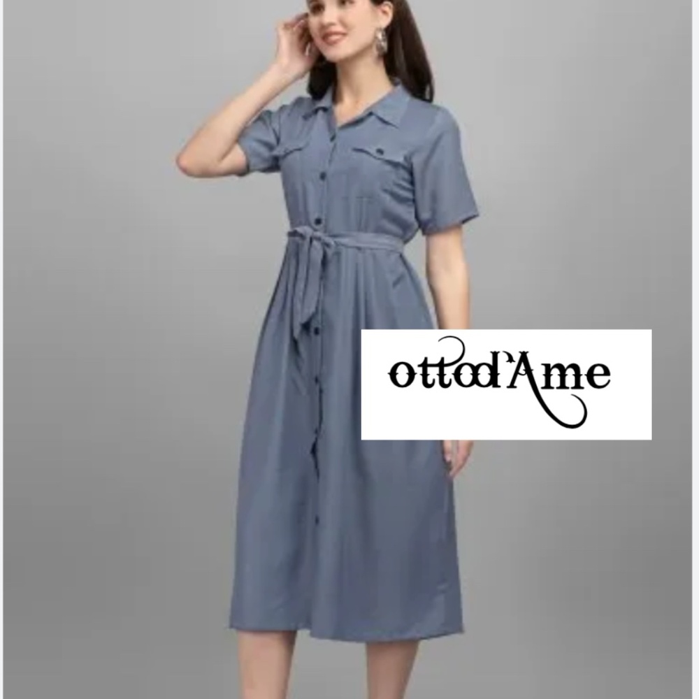 otto'd âme French blue shirt dress, 6, G1211
